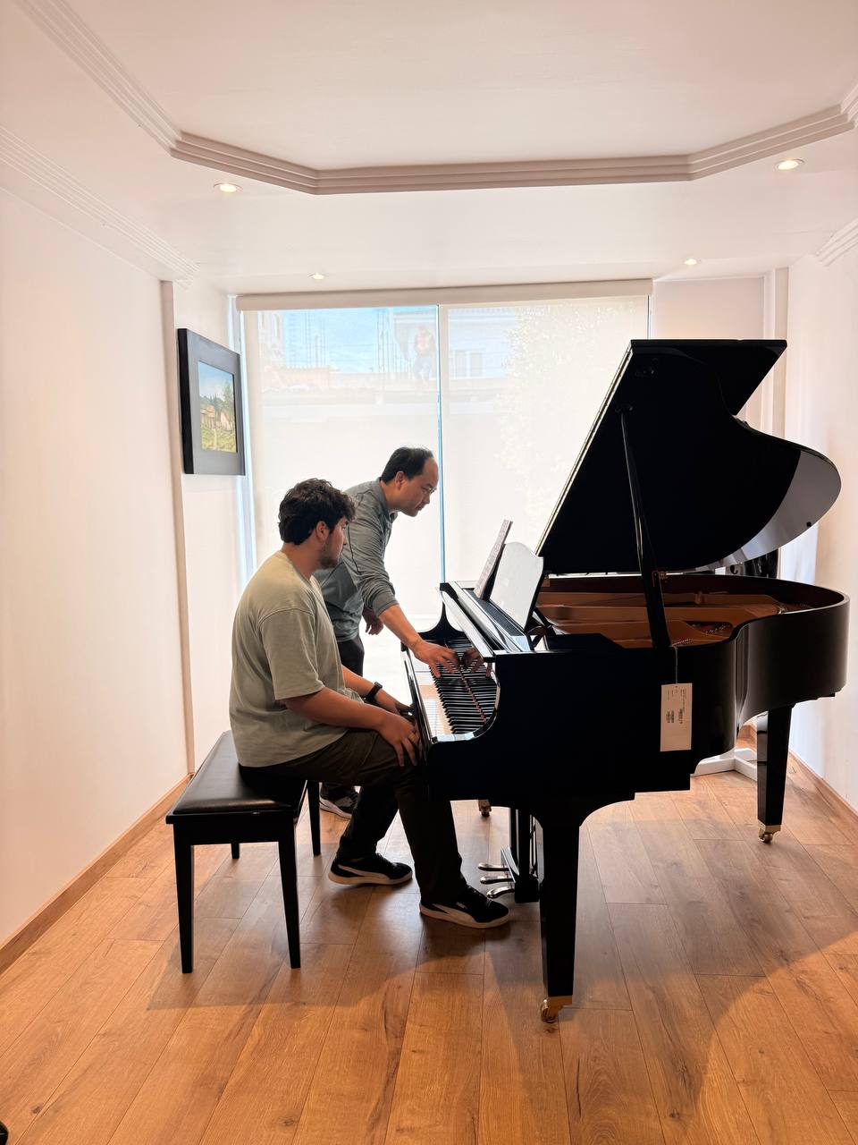 Sala del estudio con piano de cola